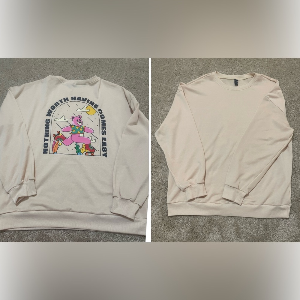 Cream Graphic Women's Crewneck Jacket